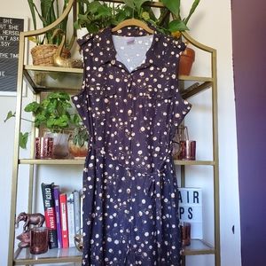 Navy, daisy print dress